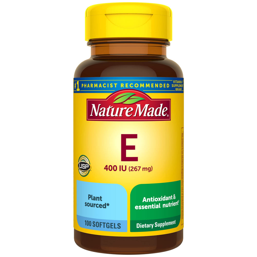 Front label of Nature Made Vitamin E 400 IU bottle