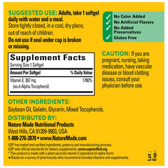 USP Verified seal on Nature Made Vitamin E packaging