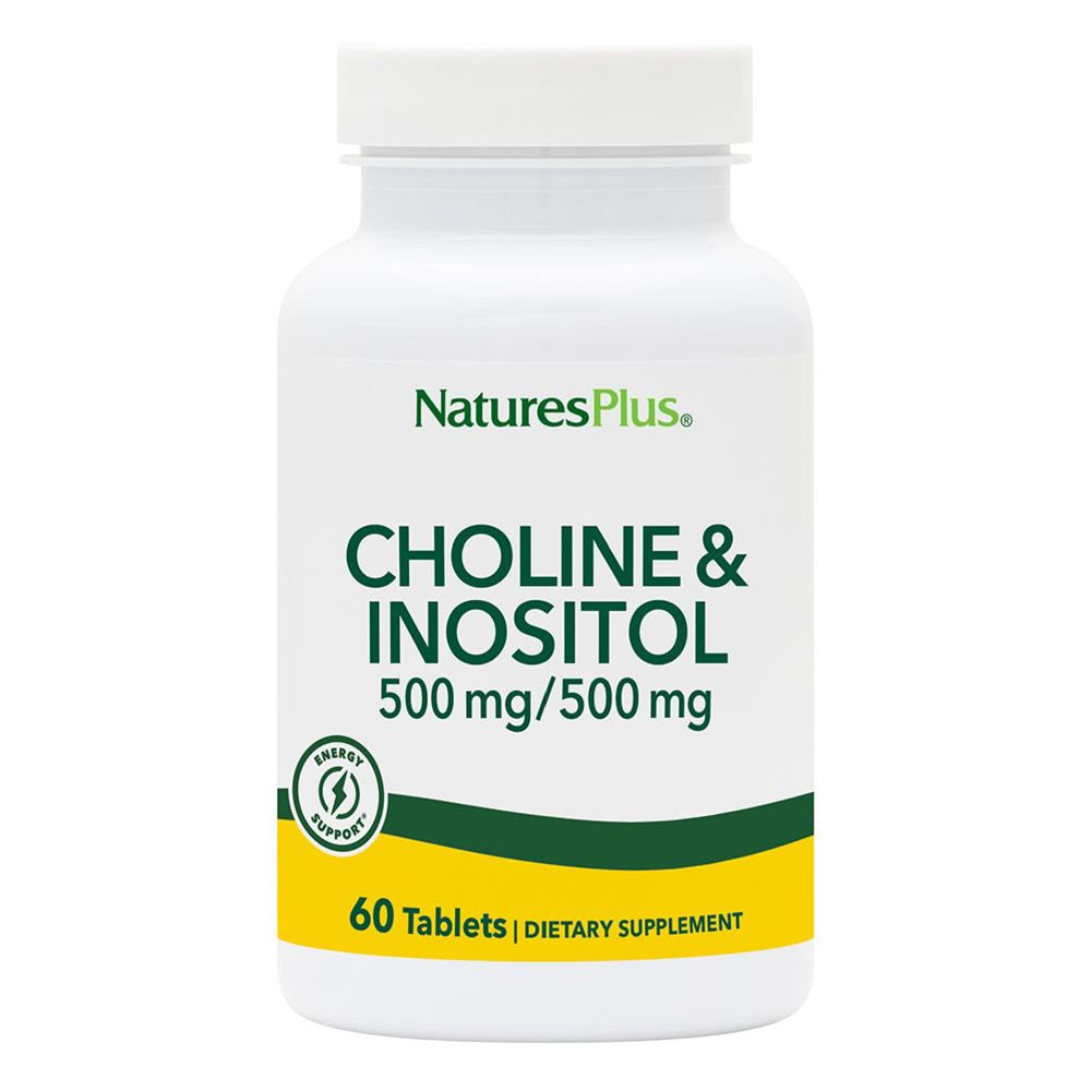 Natures Plus Choline & Inositol 60 vegetarian tablets front view