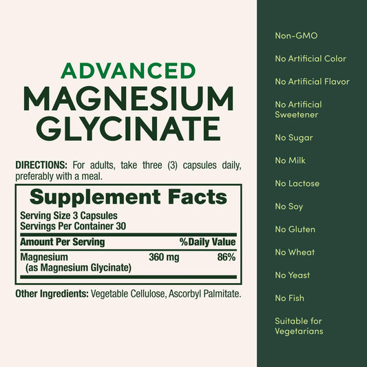 Graphic showing 360 mg magnesium per serving