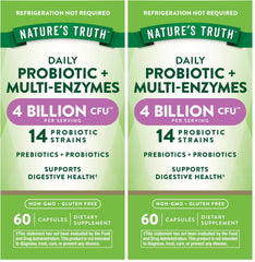 Nature's Truth Probiotics with Enzymes bottle front showing 60 capsules (Pack of 2)