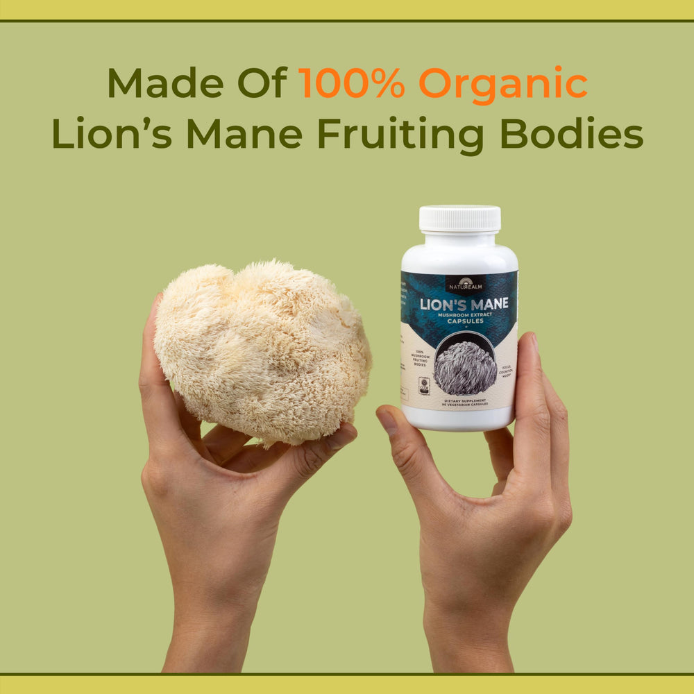 Naturealm Lions Mane supplement packaging front
