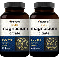 NatureBell 2-pack magnesium citrate bottles on white background