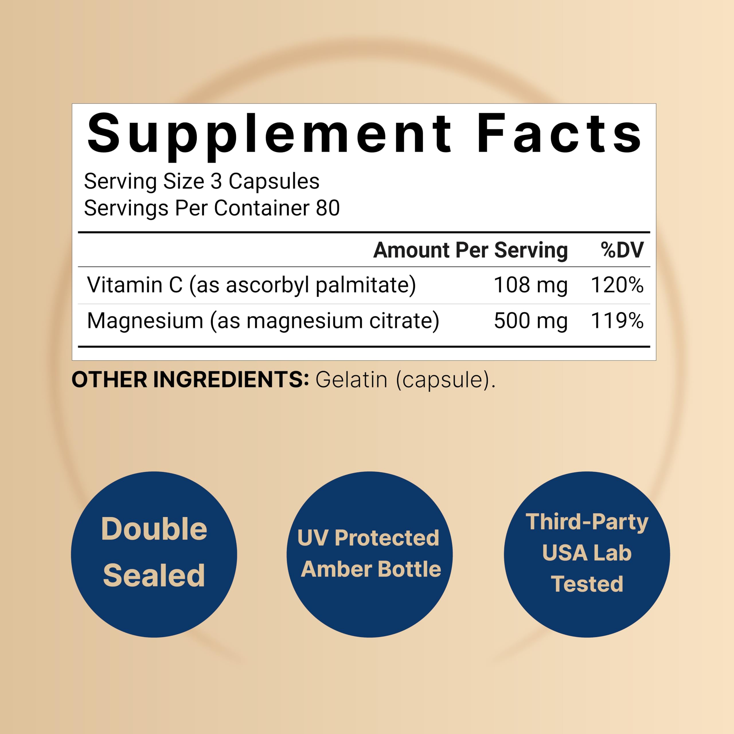 Close-up of magnesium citrate capsules