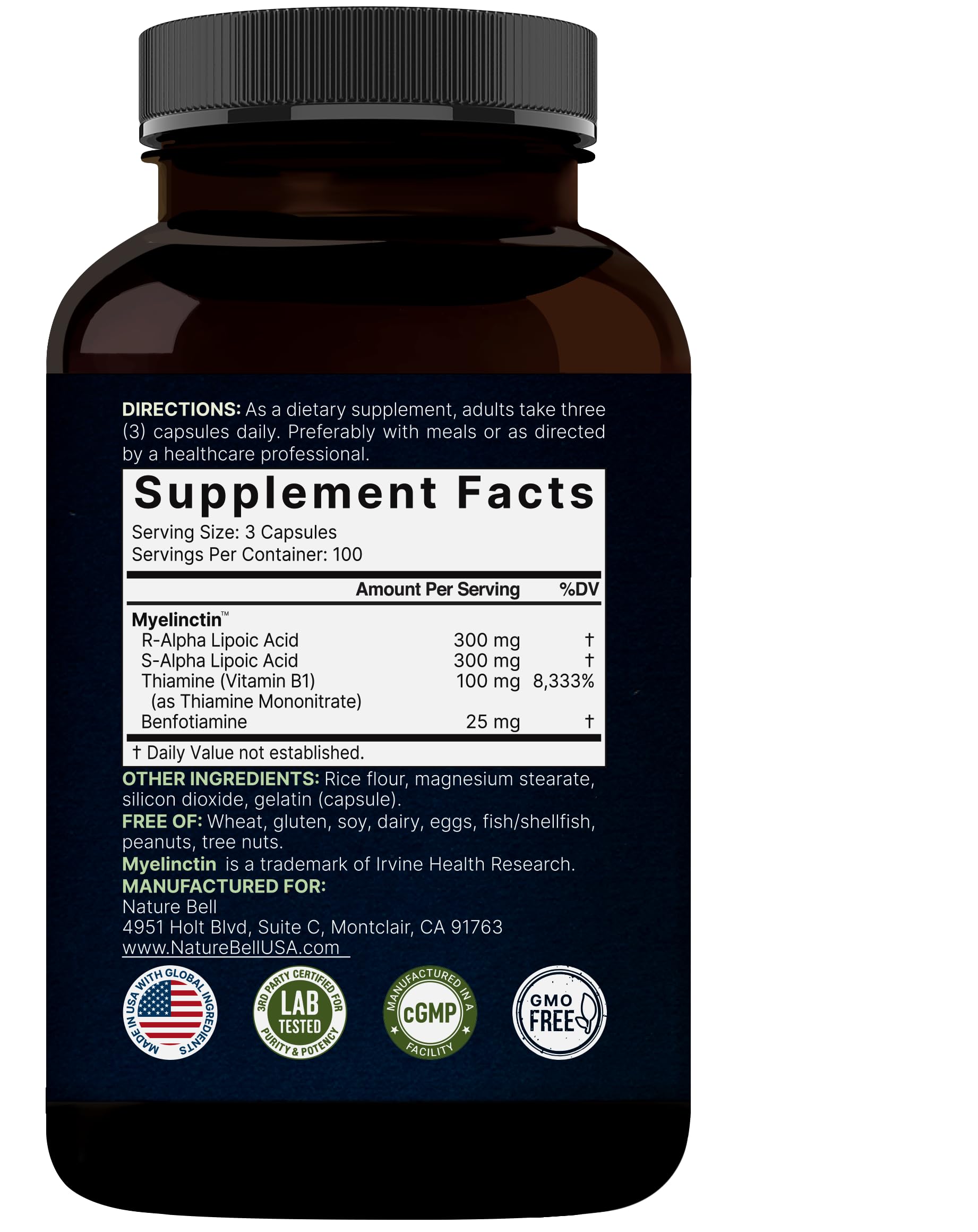 Third party lab test seal on NatureBell product