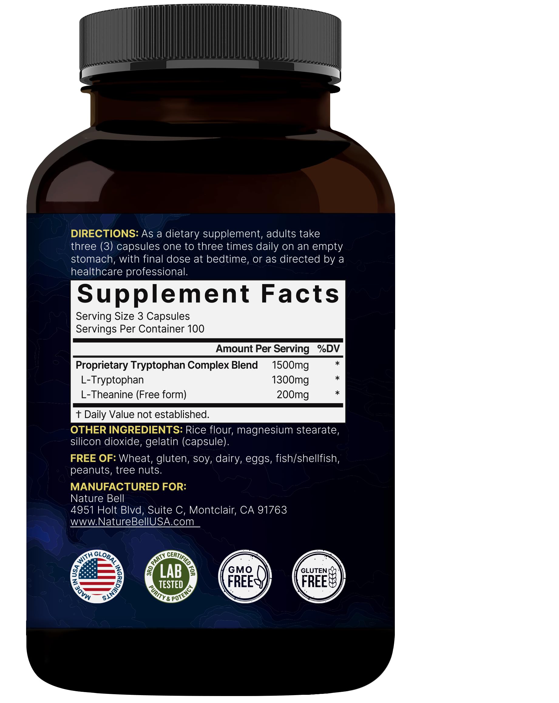 Bottle with capsules for daily calm and relaxation