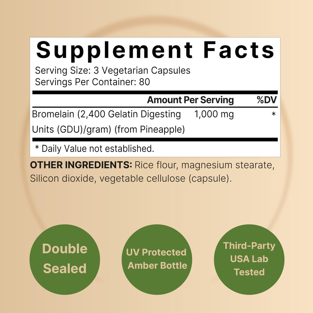 Bromelain enzyme power 2,400 GDU per gram