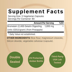 Bromelain enzyme power 2,400 GDU per gram