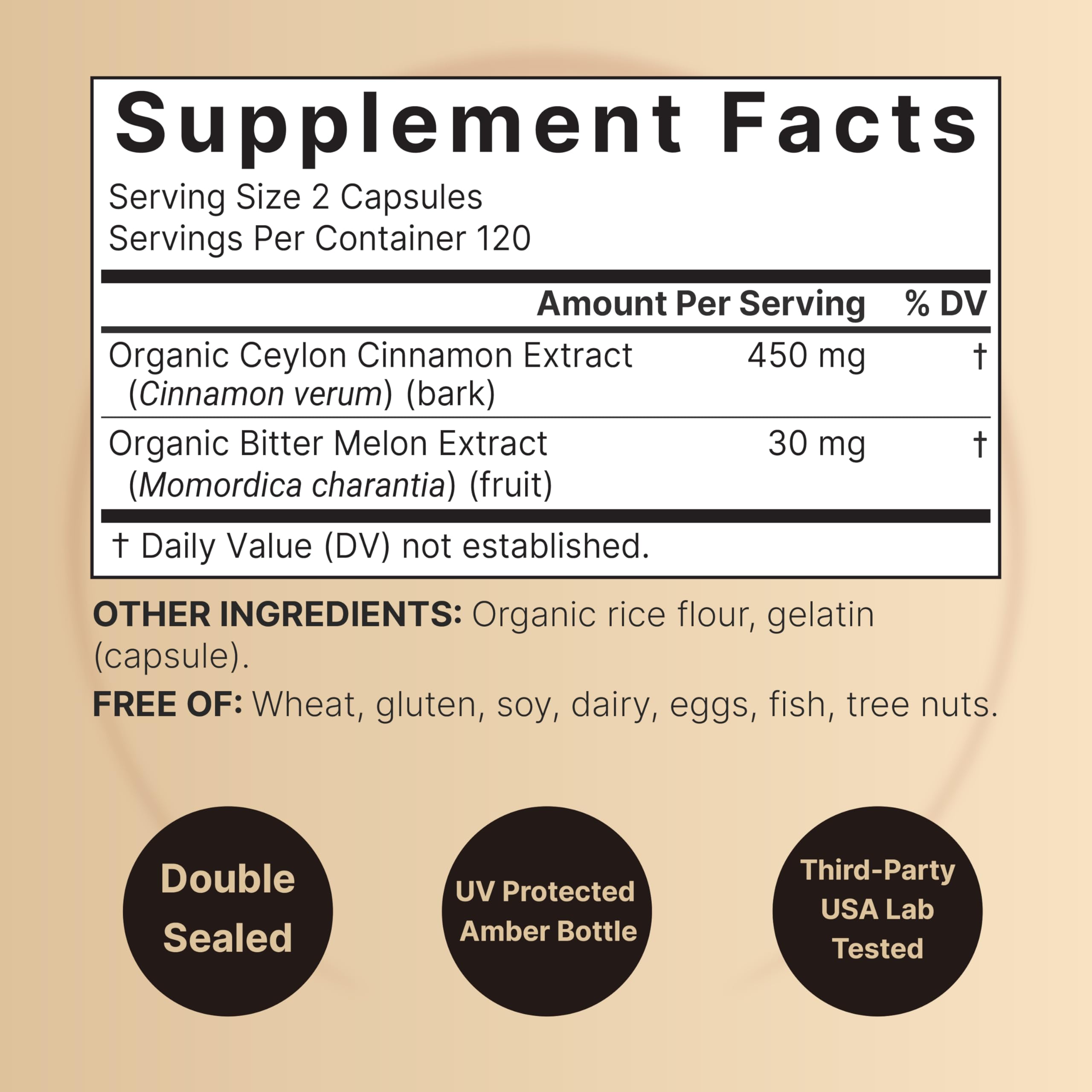 Close-up of NatureBell Ceylon Cinnamon capsules