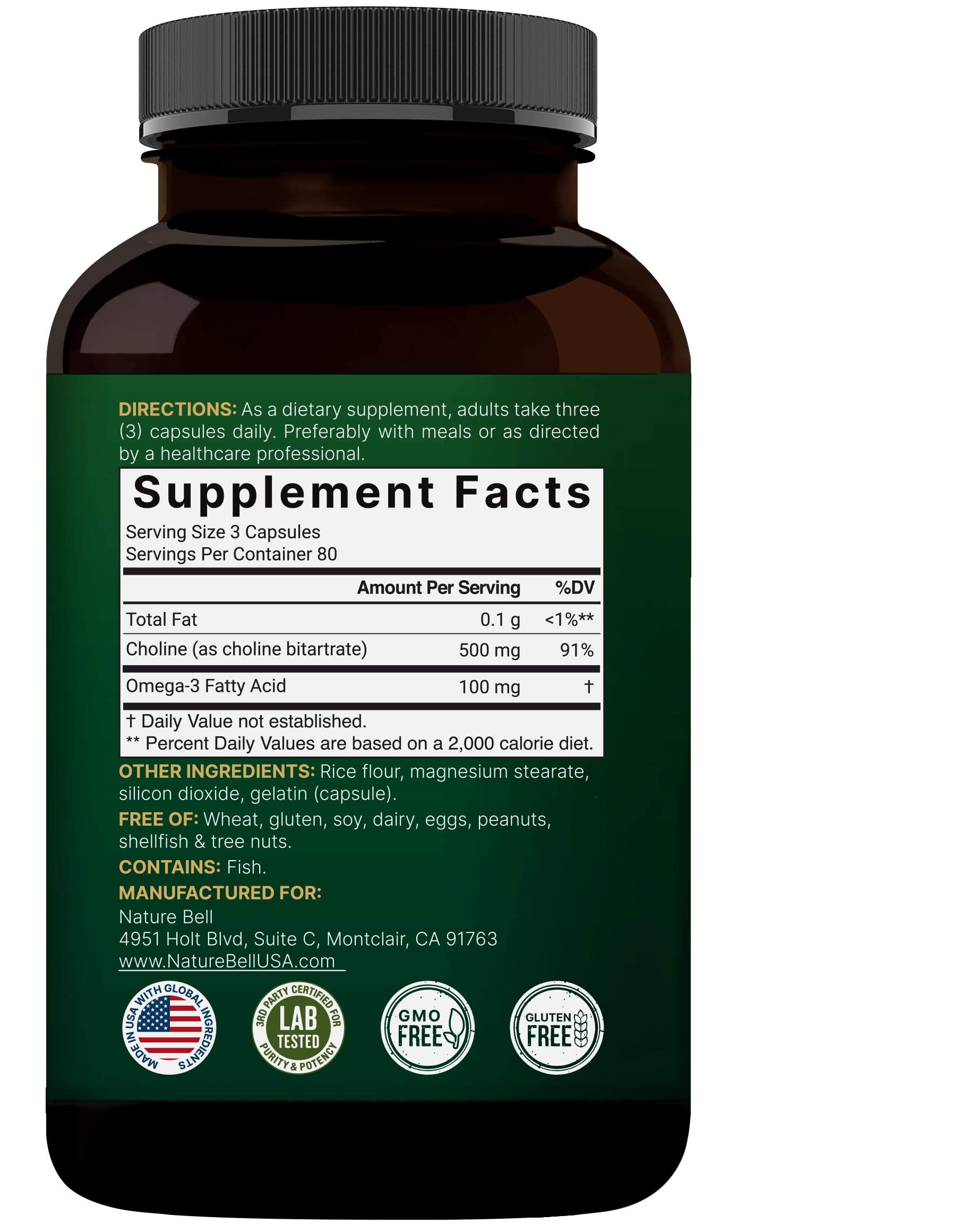 3rd-party lab testing seal on NatureBell packaging
