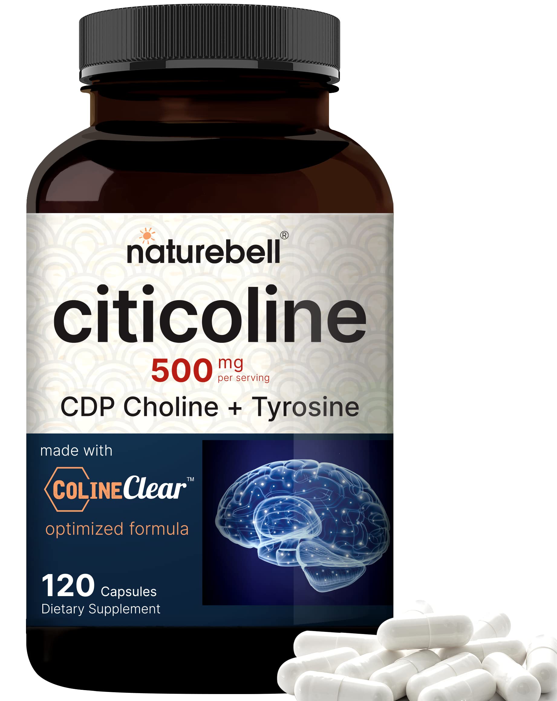 NatureBell Citicoline 500mg + Tyrosine 50mg bottle hero