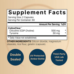 Close-up of tasteless citicoline capsules