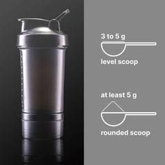 Scoop of creatine powder showing 5000mg per serving