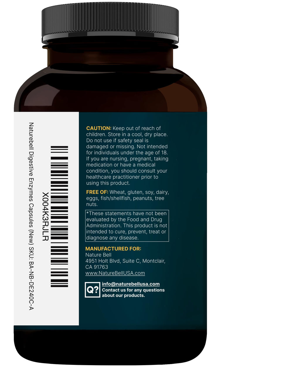 Usage schedule visual for NatureBell Digestive Enzymes