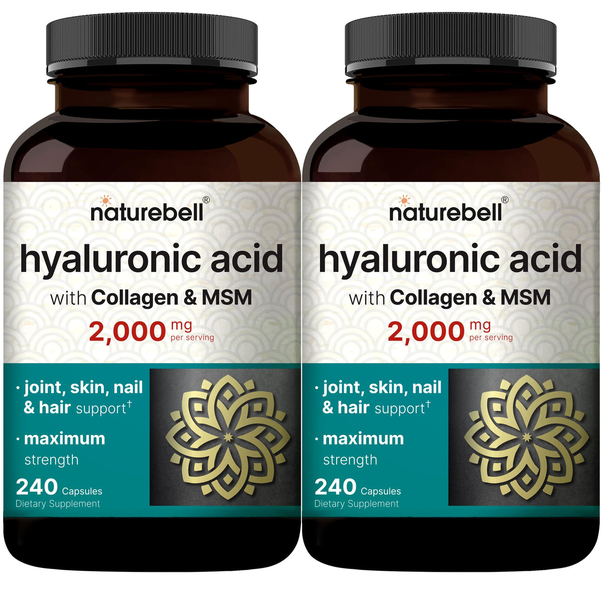 NatureBell Hyaluronic Acid 2-Pack bottle on white background