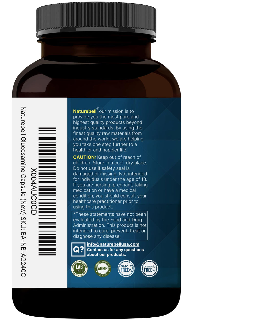 NatureBell joint support bottle shown with capsules displayed