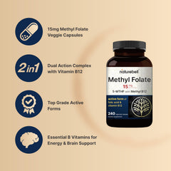 NatureBell L-Methylfolate bottle on white background - product packaging