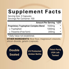 Close-up of L-Tryptophan and L-Theanine ingredients
