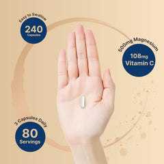 NatureBell magnesium citrate 500mg bottle label detail
