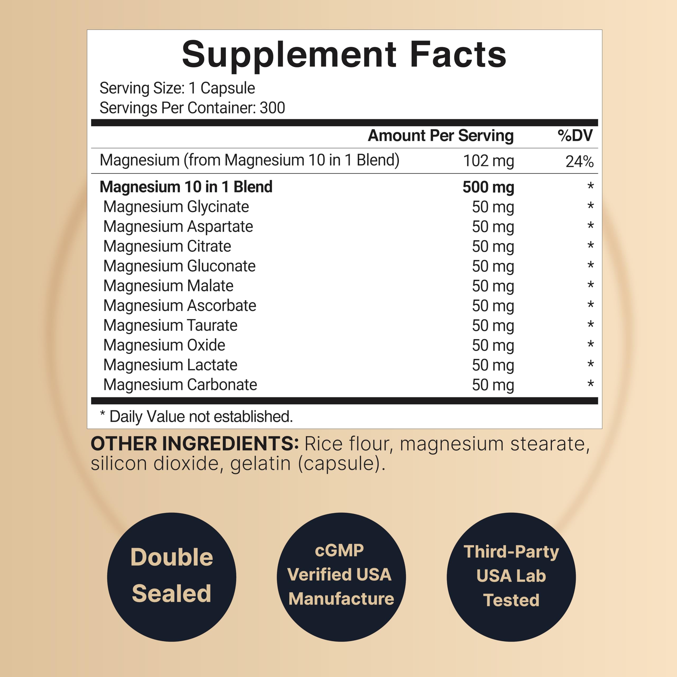 Close-up of NatureBell Magnesium Complex 500mg capsules