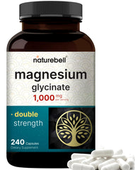 NatureBell Magnesium Glycinate 1000mg bottle and front view