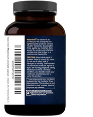 Close-up of NatureBell Magnesium Glycinate 500mg vegetarian capsules