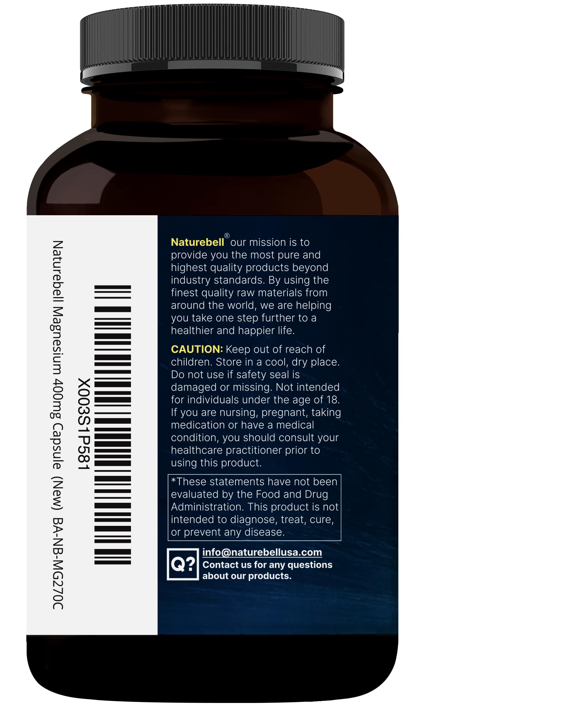 NatureBell magnesium glycinate product label close-up