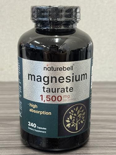 Close-up of NatureBell Magnesium Taurate capsules
