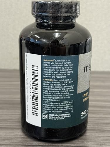Supplement facts panel for NatureBell Magnesium Taurate