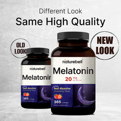 NatureBell Melatonin 20mg label and nutrition facts
