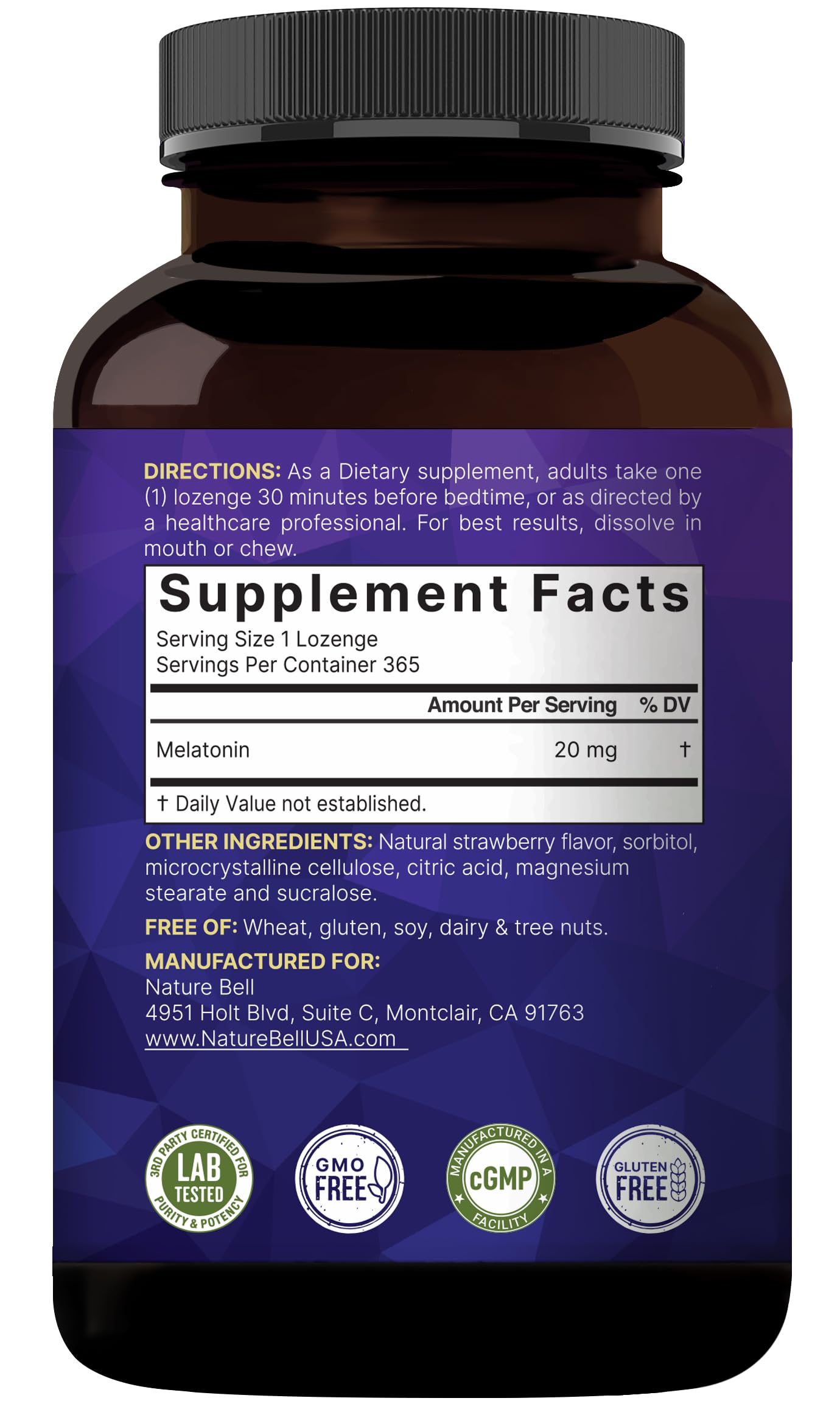 Lifestyle image of strawberry-flavored melatonin chewables