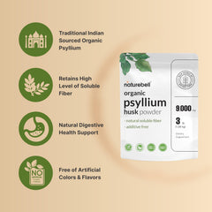 Psyllium husk powder unflavored, plant-based fiber supplement
