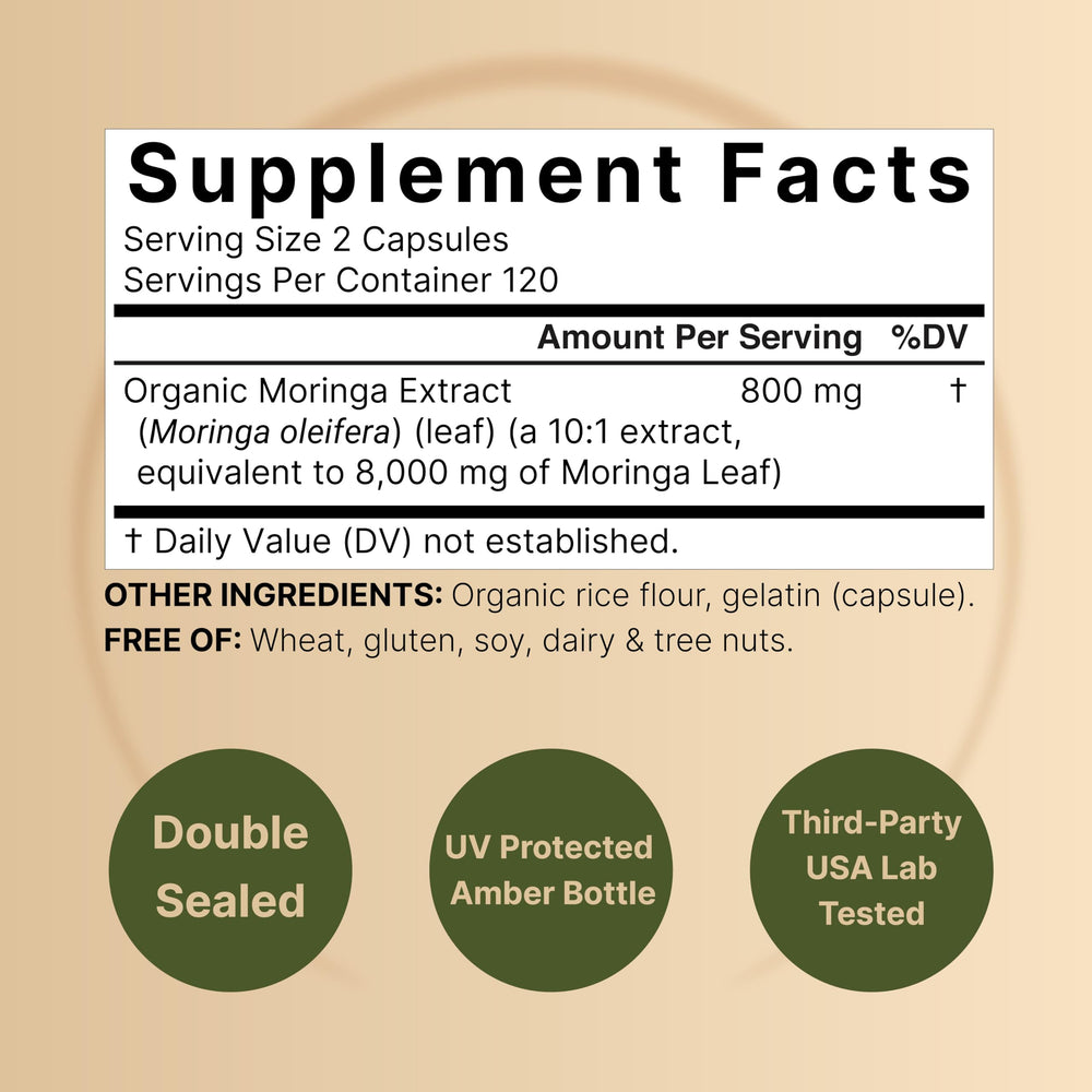 NatureBell Pure Moringa 2-pack hero image with bottle
