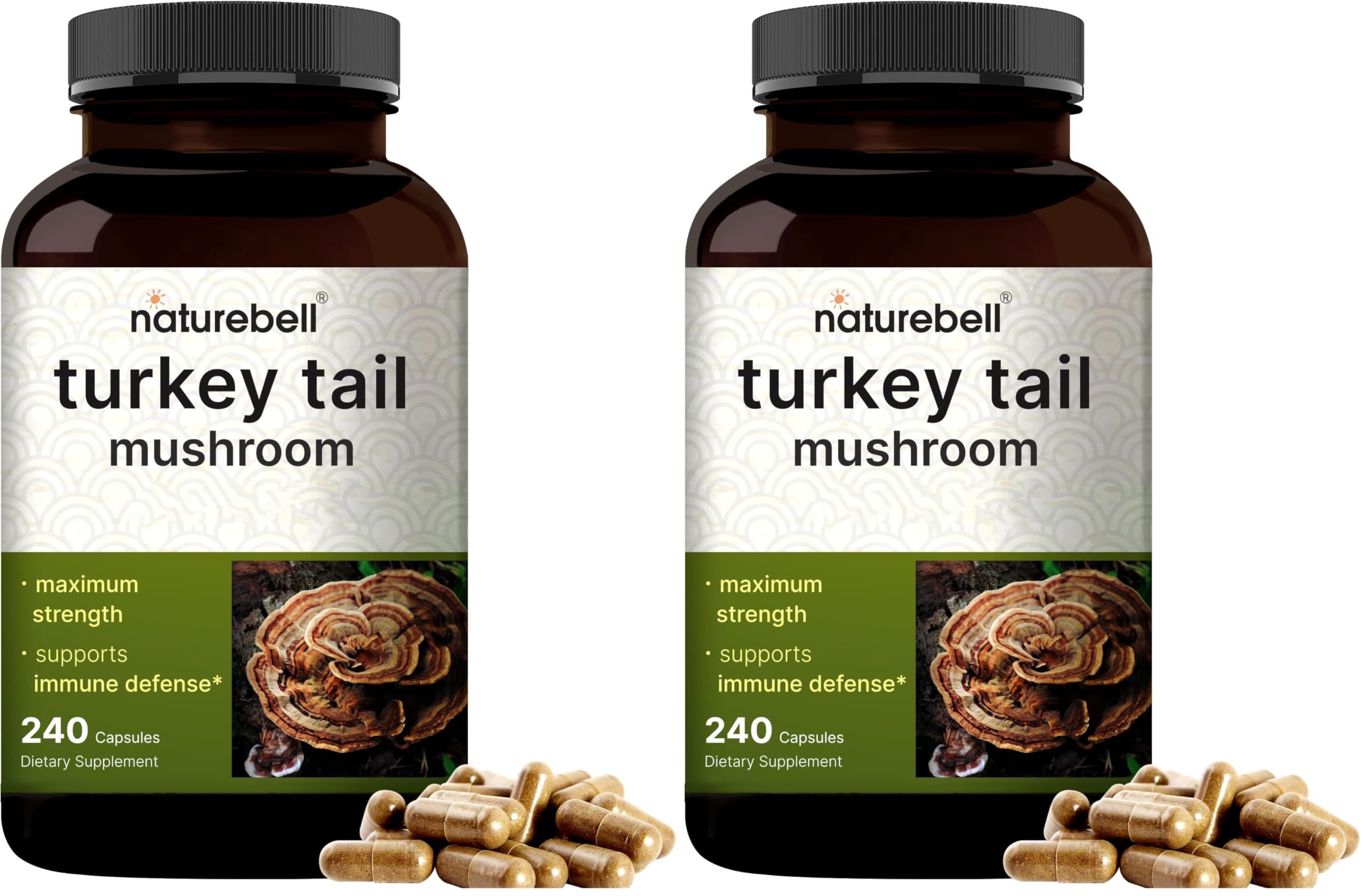 NatureBell turkey tail mushroom capsules bottle hero image