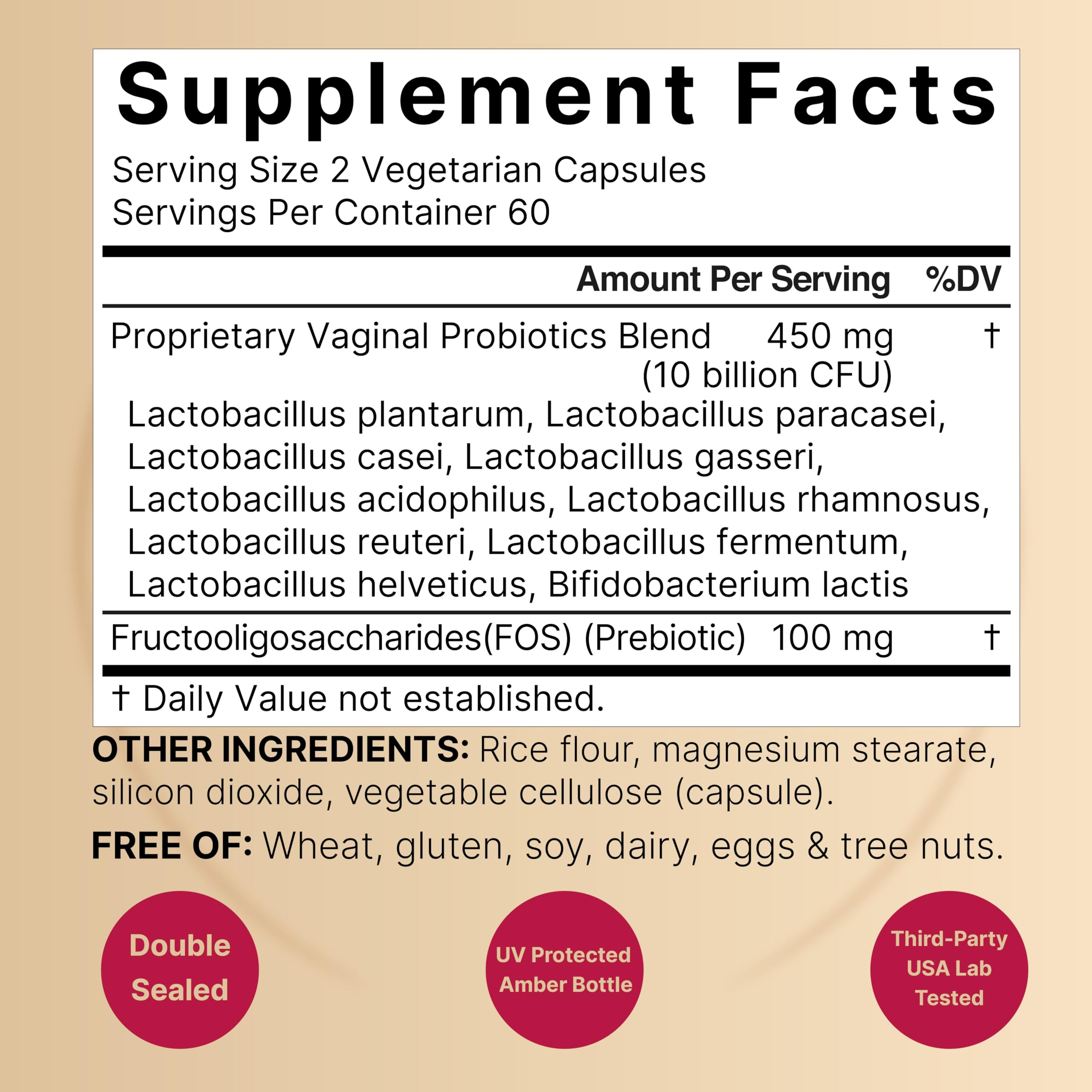Illustration of Lactobacillus and Bifidobacterium strains for vaginal health