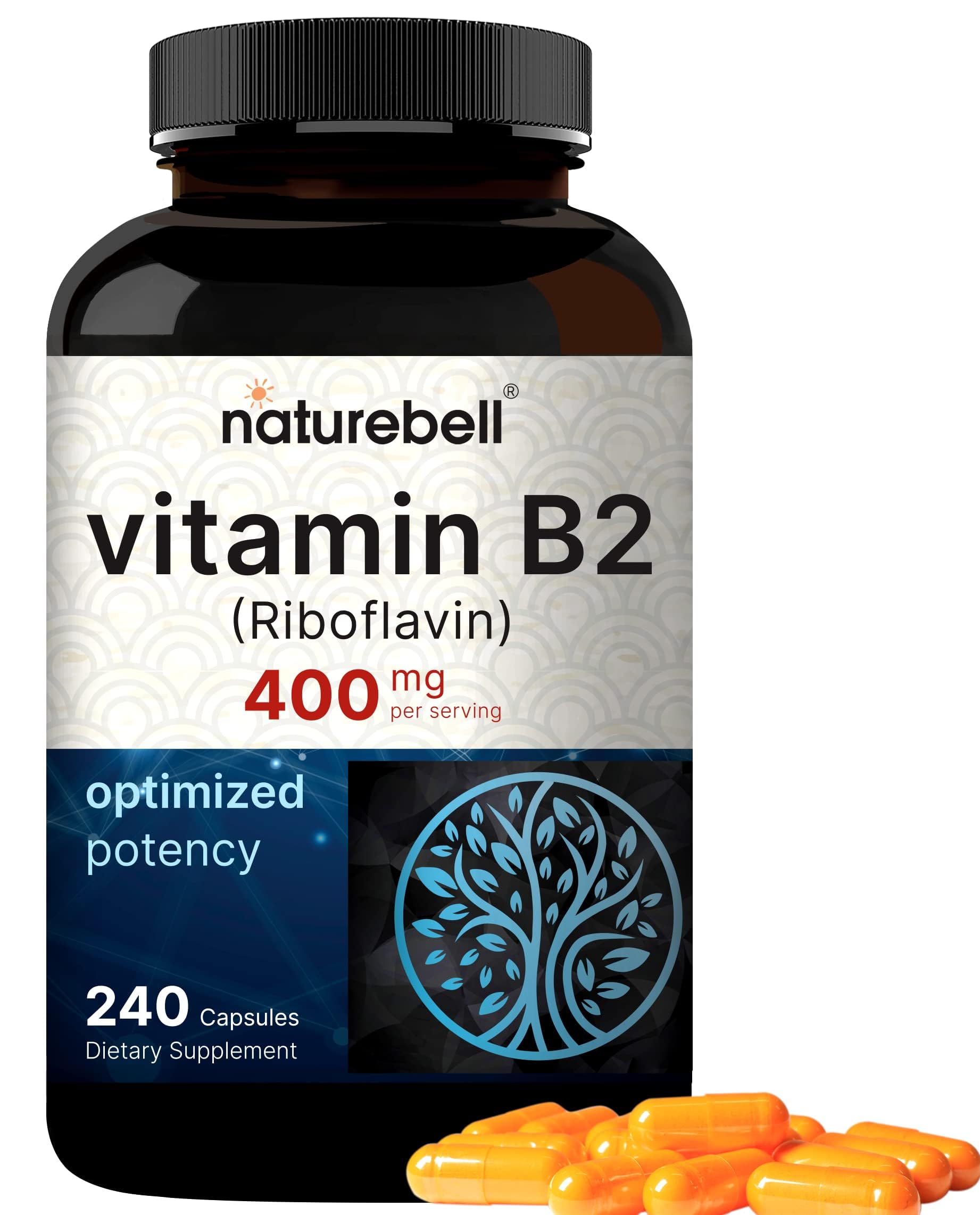 NatureBell Vitamin B2 Riboflavin 400mg - 240 Capsules | Essential Dail ...