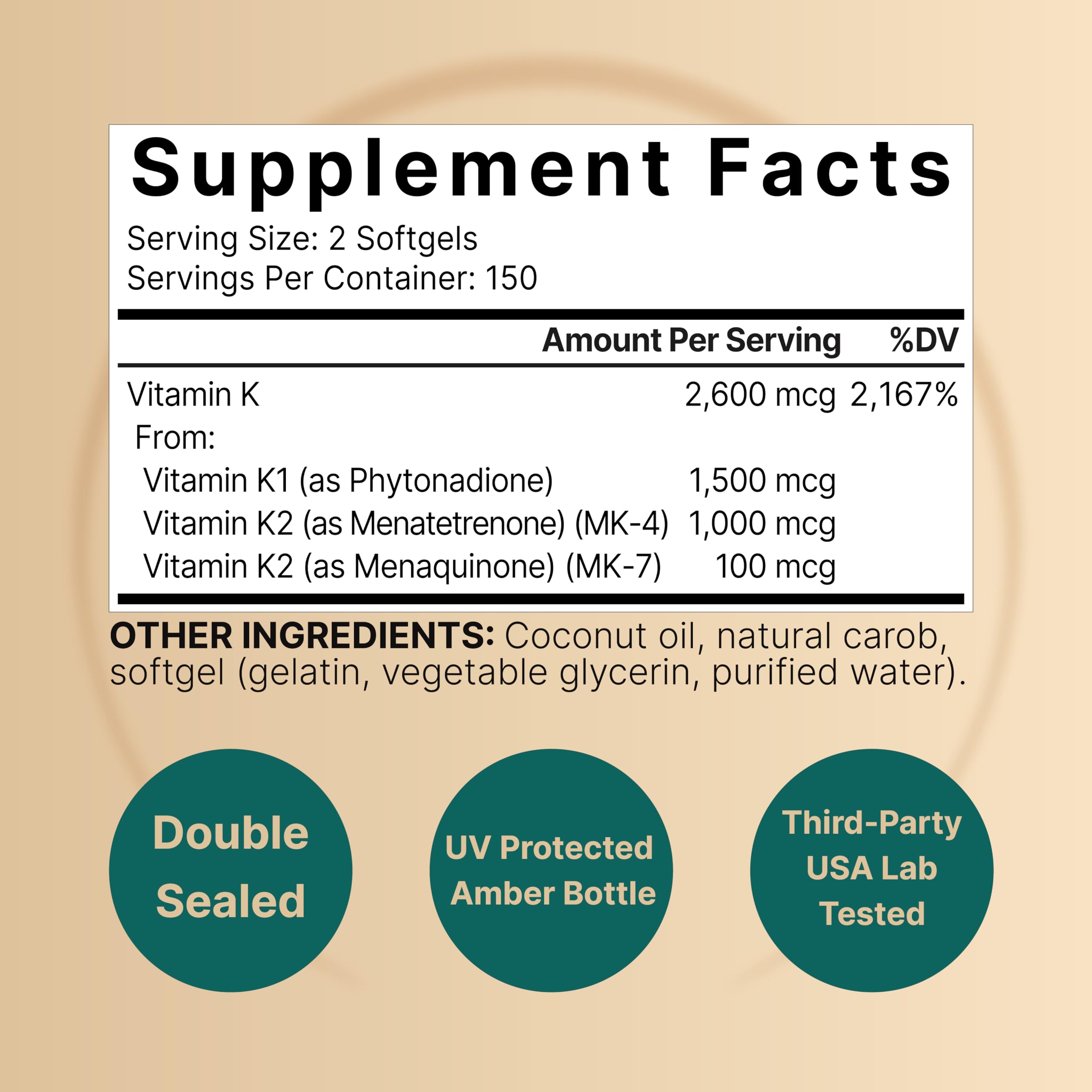 Product packshot of NatureBell Vitamin K Complex bottle