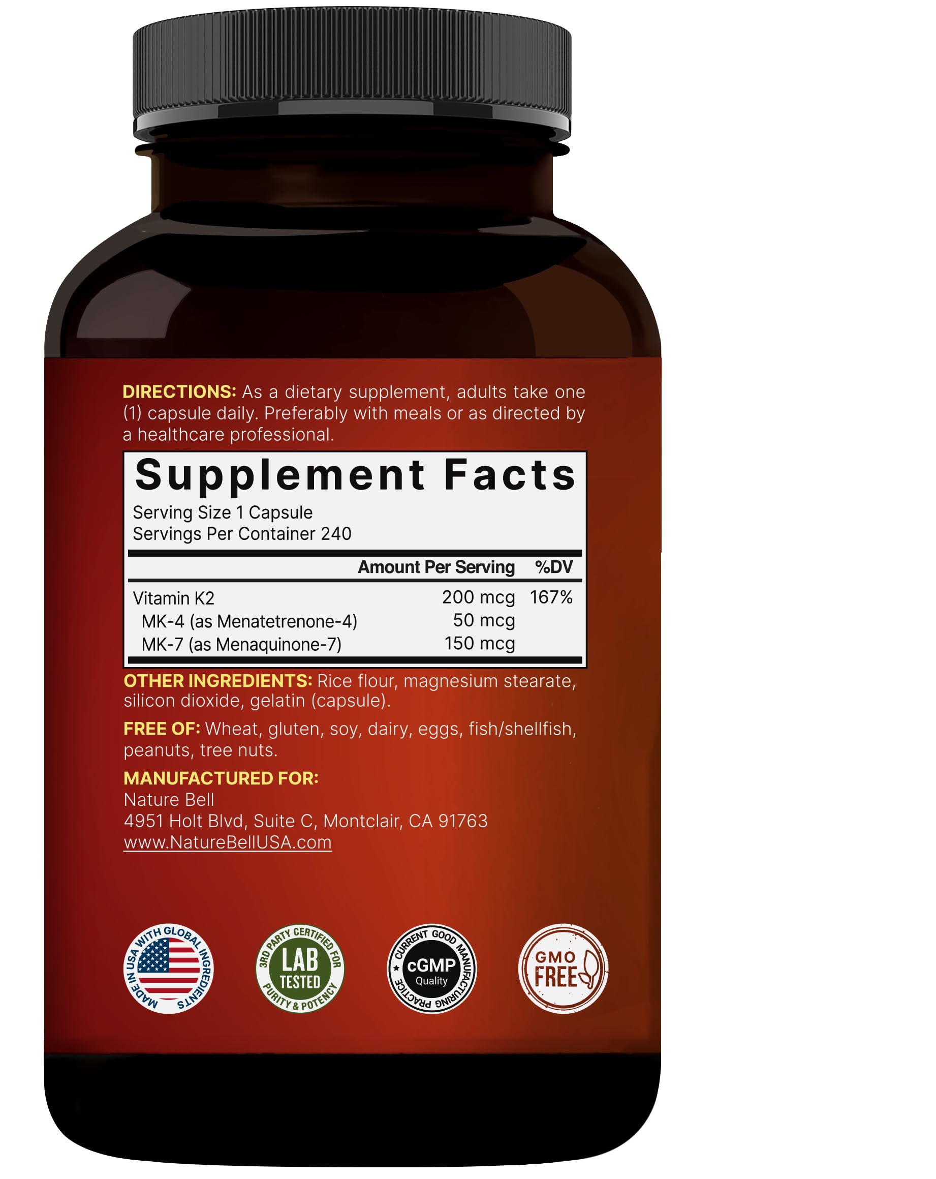 Lifestyle shot of bottle with 240 capsules and one-per-day usage