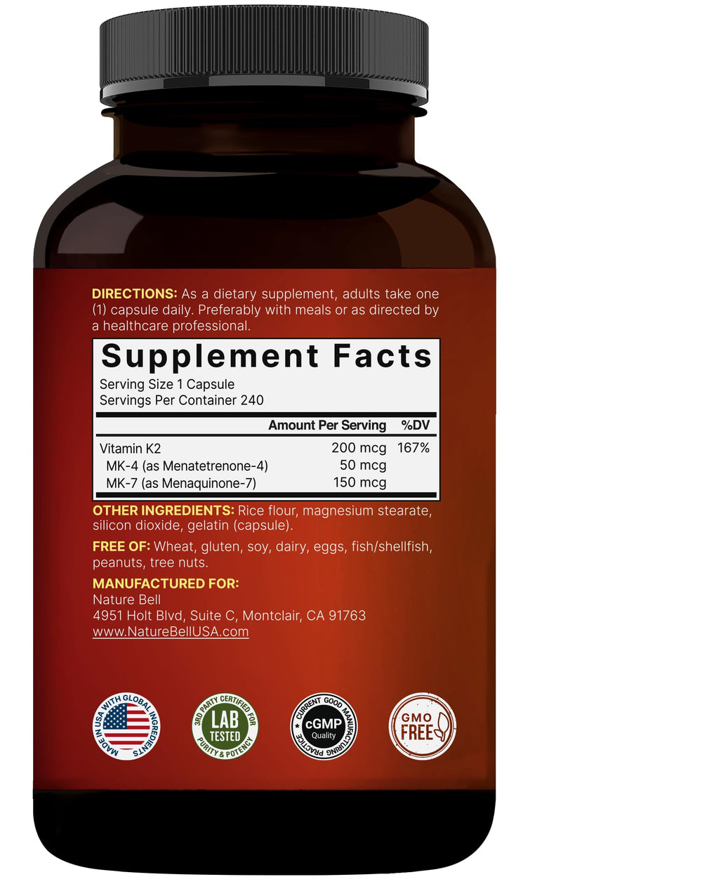 Lifestyle shot of bottle with 240 capsules and one-per-day usage