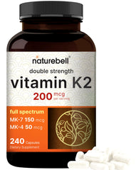 NatureBell Vitamin K2 MK-7 & MK-4 200 mcg, 240 capsules bottle – hero image