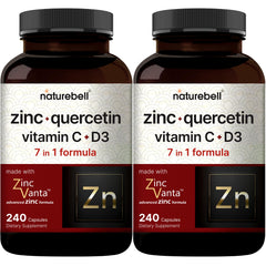 Product shot of NatureBell Zinc Quercetin 480 capsules 2-pack