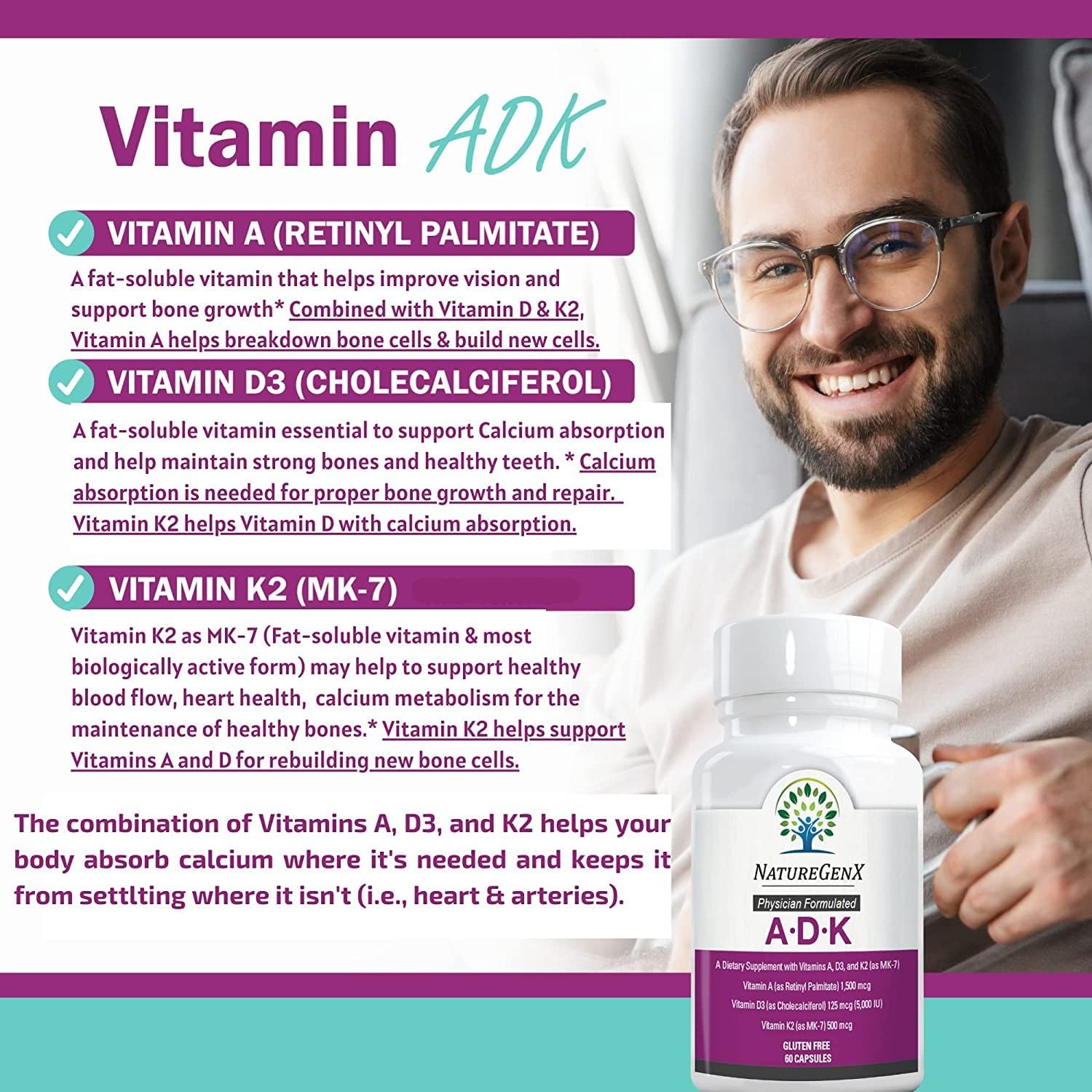 Vitamin D3 5000 IU in NatureGenX ADK