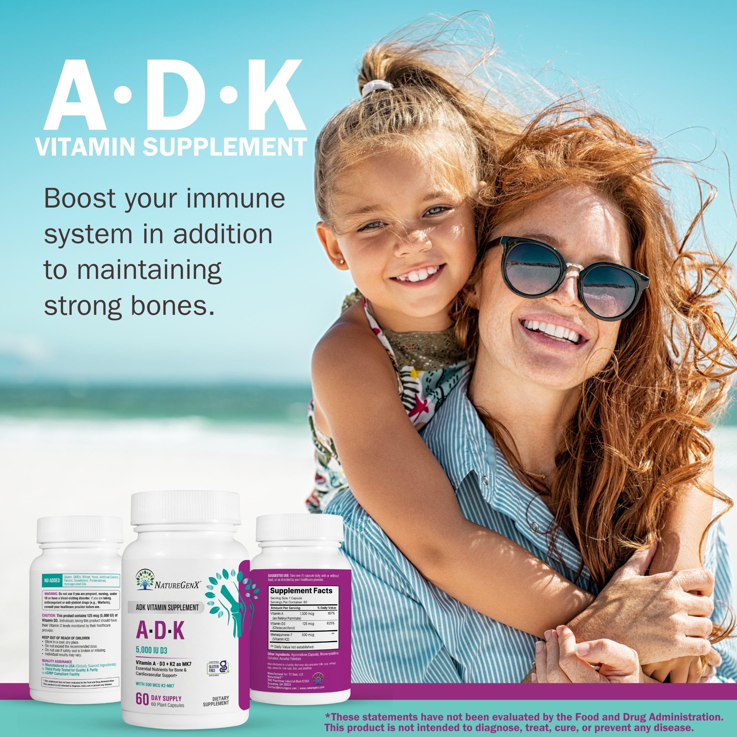 Capsules close-up of NatureGenX ADK Vitamin Supplement