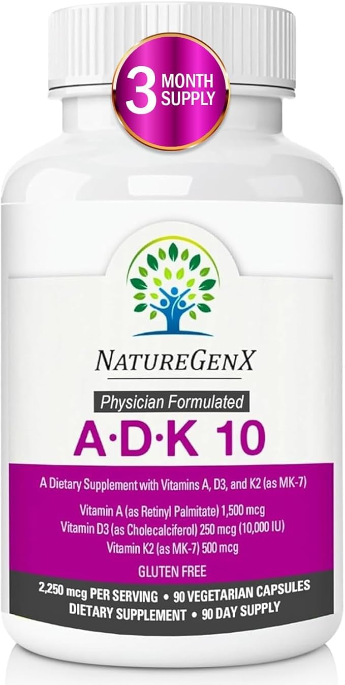 NatureGenX ADK10 bottle cap close-up, secure seal for daily bone support.
