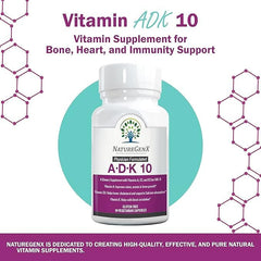 NatureGenX ADK10 bottle pour, easy daily dose for calcium absorption.