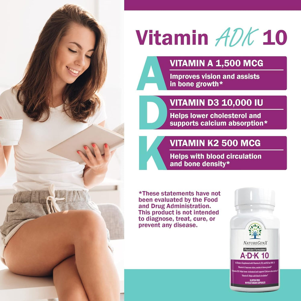 ADK10 ingredients: Vitamin A, D3, K2 MK-7