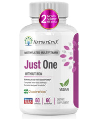 NatureGenX methylated multivitamin bottle front view with 60 capsules