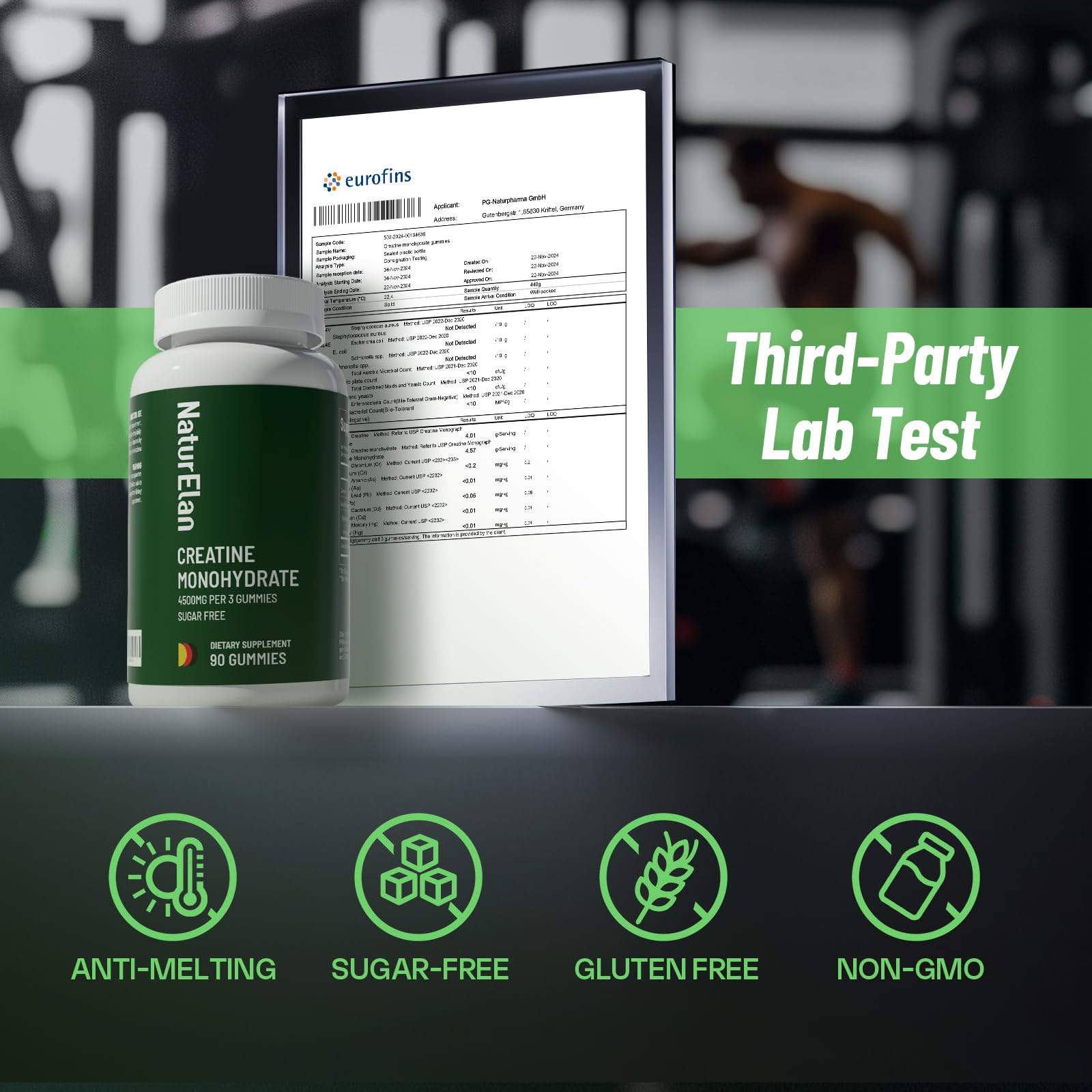 Gummies ready to be taken as a pre- or post-workout supplement