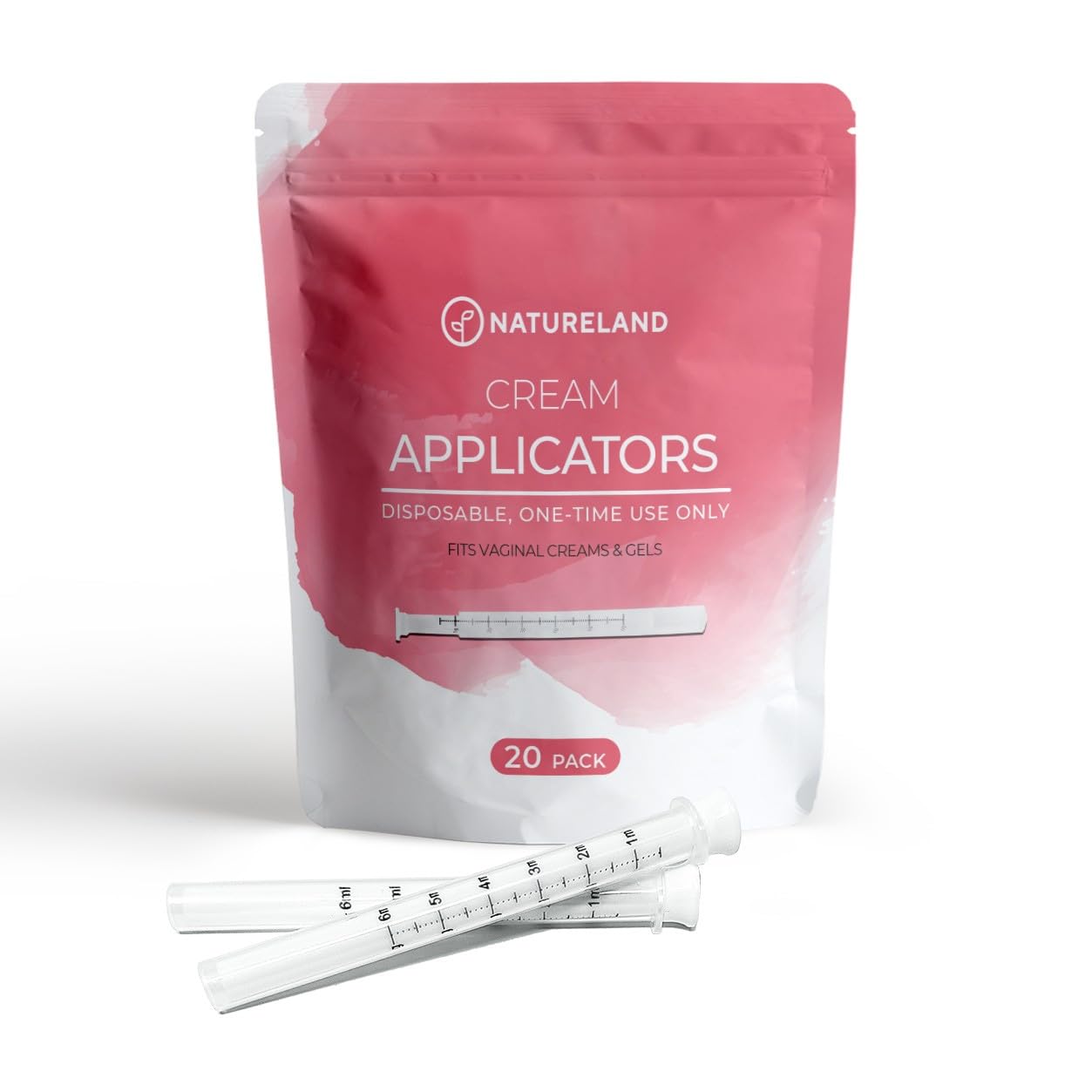 Natureland vaginal applicator with soft-tip for gentle insertion and comfortable use.