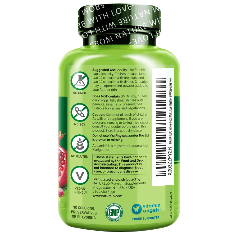 NATURELO antioxidant botanicals turmeric ginseng green tea for eye and brain support
